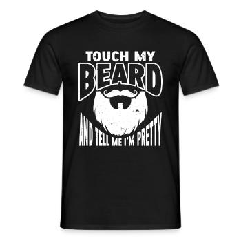 Citation de barbe, Touche ma barbe et dis-moi que je suis jolie - T-shirt homme - noir - Devant - AI Model Male 178 light (178cm)
