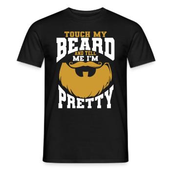 Citation de barbe, Touche ma barbe et dis-moi que je suis jolie - T-shirt homme - noir - Devant - AI Model Male 178 light (178cm)