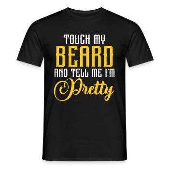 Citation de barbe, Touche ma barbe et dis-moi que je suis jolie - T-shirt homme - noir - Devant - AI Model Male 178 light (178cm)