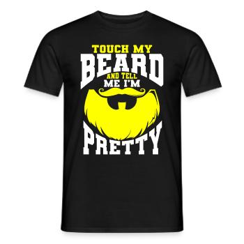 Citation de barbe, Touche ma barbe et dis-moi que je suis jolie - T-shirt homme - noir - Devant - AI Model Male 178 light (178cm)