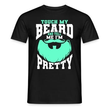 Citation de barbe, Touche ma barbe et dis-moi que je suis jolie - T-shirt homme - noir - Devant - AI Model Male 178 light (178cm)