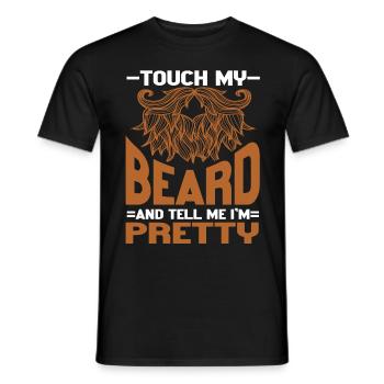 Citation de barbe, Touche ma barbe et dis-moi que je suis jolie - T-shirt homme - noir - Devant - AI Model Male 178 light (178cm)