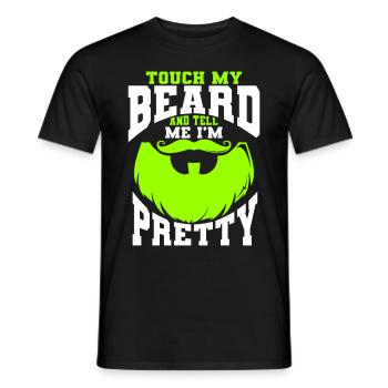 Citation de barbe, Touche ma barbe et dis-moi que je suis jolie - T-shirt homme - noir - Devant - AI Model Male 178 light (178cm)