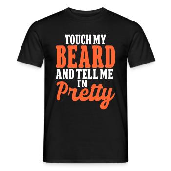 Citation de barbe, Touche ma barbe et dis-moi que je suis jolie - T-shirt homme - noir - Devant - AI Model Male 178 light (178cm)