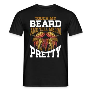 Citation de barbe, Touche ma barbe et dis-moi que je suis jolie - T-shirt homme - noir - Devant - AI Model Male 178 light (178cm)