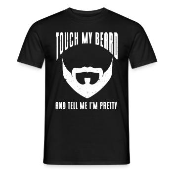Citation de barbe, Touche ma barbe et dis-moi que je suis jolie - T-shirt homme - noir - Devant - AI Model Male 178 light (178cm)