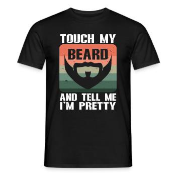 Citation de barbe, Touche ma barbe et dis-moi que je suis jolie - T-shirt homme - noir - Devant - AI Model Male 178 light (178cm)