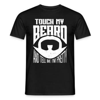 Citation de barbe, Touche ma barbe et dis-moi que je suis jolie - T-shirt homme - noir - Devant - AI Model Male 178 light (178cm)