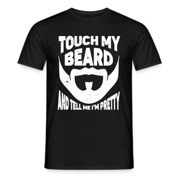 Citation de barbe, Touche ma barbe et dis-moi que je suis jolie - T-shirt homme - noir - Devant - AI Model Male 178 light (178cm)