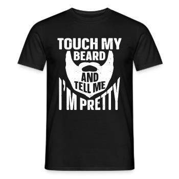 Citation de barbe, Touche ma barbe et dis-moi que je suis jolie - T-shirt homme - noir - Devant - AI Model Male 178 light (178cm)
