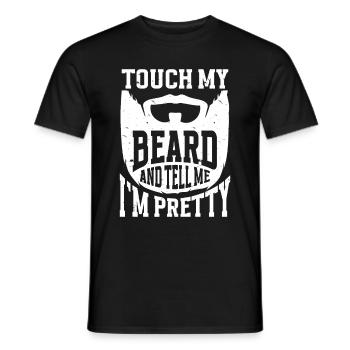 Citation de barbe, Touche ma barbe et dis-moi que je suis jolie - T-shirt homme - noir - Devant - AI Model Male 178 light (178cm)