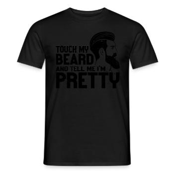 Citation de barbe, Touche ma barbe et dis-moi que je suis jolie - T-shirt homme - noir - Devant - AI Model Male 178 light (178cm)