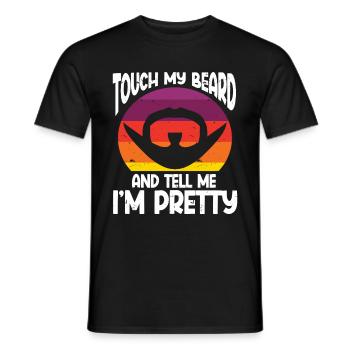 Citation de barbe, Touche ma barbe et dis-moi que je suis jolie - T-shirt homme - noir - Devant - AI Model Male 178 light (178cm)