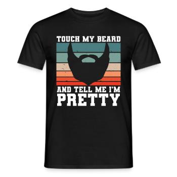 Citation de barbe, Touche ma barbe et dis-moi que je suis jolie - T-shirt homme - noir - Devant - AI Model Male 178 light (178cm)