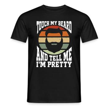 Citation de barbe, Touche ma barbe et dis-moi que je suis jolie - T-shirt homme - noir - Devant - AI Model Male 178 light (178cm)