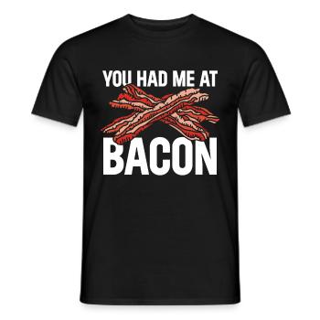 Bacon Lover You Had Me At Bacon - Men's T-Shirt - black - Front - AI Model Male 178 light (178cm)