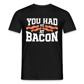 Bacon Lover You Had Me At Bacon - Men's T-Shirt - black - Front - AI Model Male 178 light (178cm)