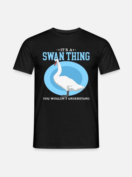 Schwan Schwäne Schwanenliebhaber Geschenk - Männer T-Shirt - Schwarz