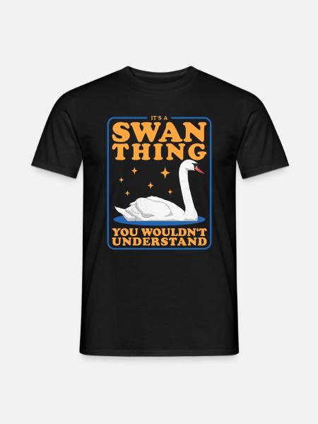 Swan Lover Swans Gift - Men's T-Shirt - black
