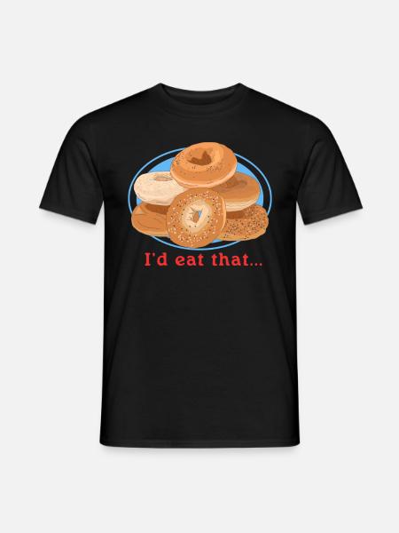 Bagel Bagelbrot Beigel Geschenk - Männer T-Shirt - Schwarz