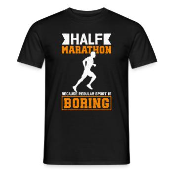 Demi-marathon Demi-marathon Cadeau de course à pied - T-shirt homme - noir - Devant - AI Model Male 178 light (178cm)
