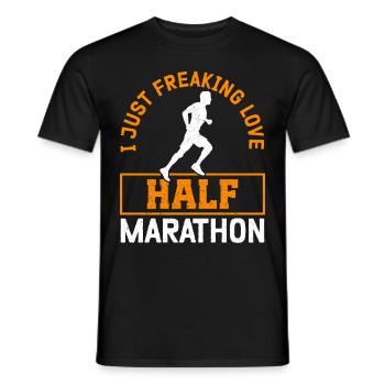 Demi-marathon Cadeau pour coureur de semi-marathon - T-shirt homme - noir - Devant - AI Model Male 178 light (178cm)