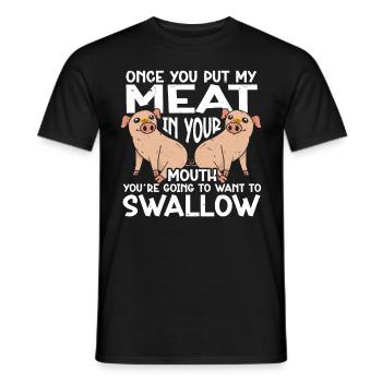 BBQ Mettez de la viande dans votre bouche en allant vouloir avaler - T-shirt homme - noir - Devant - AI Model Male 178 light (178cm)