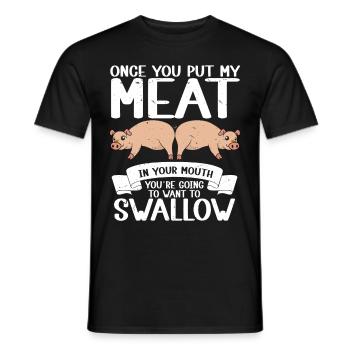 BBQ Mettez de la viande dans votre bouche en allant vouloir avaler - T-shirt homme - noir - Devant - AI Model Male 178 light (178cm)