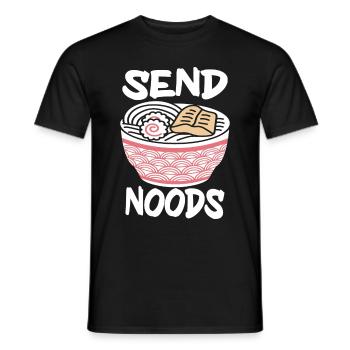 Send Noods Funny Japanese Ramen Noodle - Men's T-Shirt - black - Front - AI Model Male 178 light (178cm)