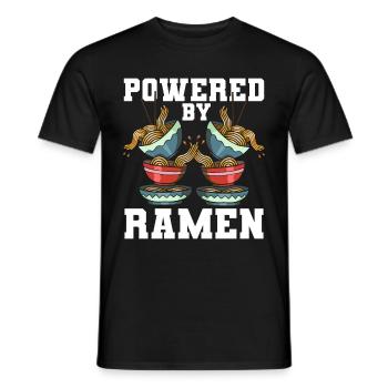 Powered By Ramen Anime Japanese Soup Cup Noodle - Männer T-Shirt - Schwarz - Vorne - AI Model Male 178 light (178cm)