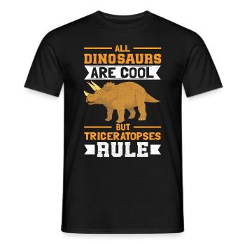 Triceratops Dinosaurier Dinos Geschenk - Männer T-Shirt - Schwarz - Vorne - AI Model Male 178 light (178cm)