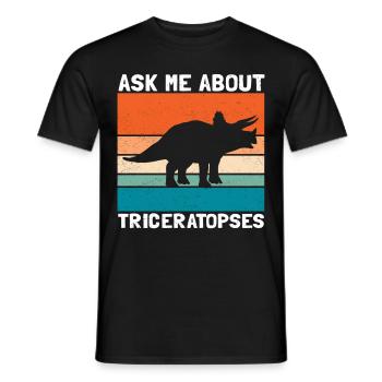 Triceratops Dinosaurier Dinos Geschenke - Männer T-Shirt - Schwarz - Vorne - AI Model Male 178 light (178cm)
