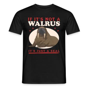 Walross Walroß Walrus Walrosse Geschenk - Männer T-Shirt - Schwarz - Vorne - AI Model Male 178 light (178cm)