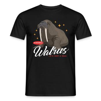 Walross Walrus Walrosse Walroß Geschenk - Männer T-Shirt - Schwarz - Vorne - AI Model Male 178 light (178cm)
