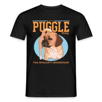 Puggle Hundebesitzer Hundehalter Geschenk - Männer T-Shirt - Schwarz - Vorne - AI Model Male 178 light (178cm)