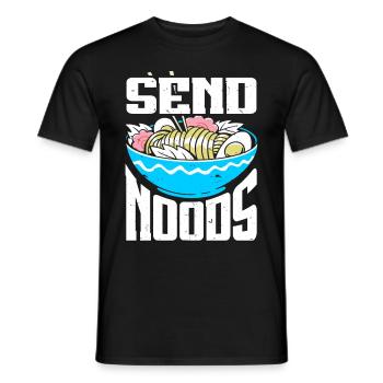 Send Noods Funny Japanese Ramen Noodle - Men's T-Shirt - black - Front - AI Model Male 178 light (178cm)