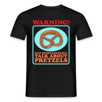 Bretzel Bretzels Cadeau d’amoureux des bretzels - T-shirt homme - noir - Devant - AI Model Male 178 light (178cm)