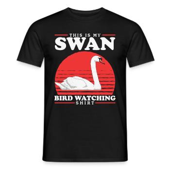 Schwan Schwäne Schwanenliebhaber Geschenk - Männer T-Shirt - Schwarz - Vorne - AI Model Male 178 light (178cm)