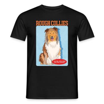 Collie Hunde Langhaarcollie Collies Geschenk - Männer T-Shirt - Schwarz - Vorne - AI Model Male 178 light (178cm)