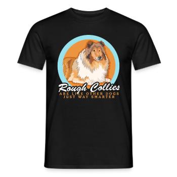 Collie chien Collie Collie à poil long cadeau - T-shirt homme - noir - Devant - AI Model Male 178 light (178cm)