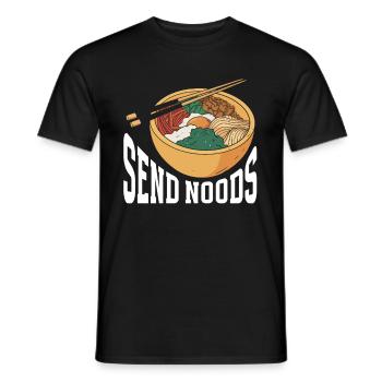 Send Noods Funny Japanese Ramen Noodle - Men's T-Shirt - black - Front - AI Model Male 178 light (178cm)