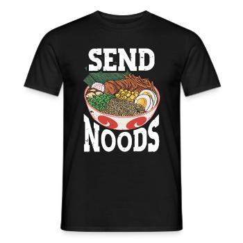 Send Noods Funny Japanese Ramen Noodle - Men's T-Shirt - black - Front - AI Model Male 178 light (178cm)