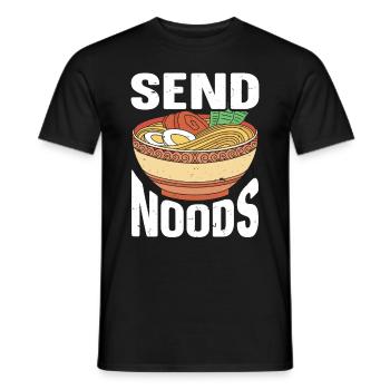Send Noods Funny Japanese Ramen Noodle - Men's T-Shirt - black - Front - AI Model Male 178 light (178cm)