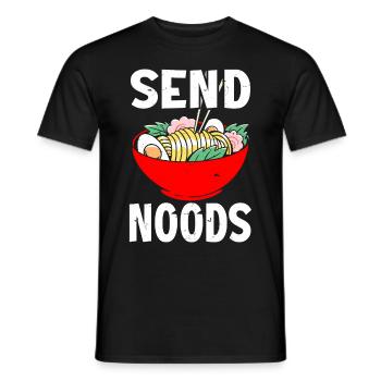 Send Noods Funny Japanese Ramen Noodle - Men's T-Shirt - black - Front - AI Model Male 178 light (178cm)