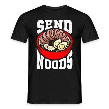 Send Noods Funny Japanese Ramen Noodle - Men's T-Shirt - black - Front - AI Model Male 178 light (178cm)