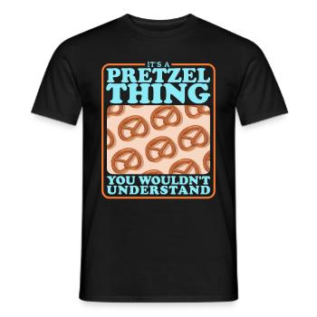 Bretzel Bretzels Cadeau d’amoureux des bretzels - T-shirt homme - noir - Devant - AI Model Male 178 light (178cm)
