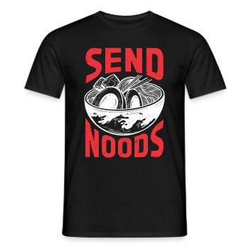 Send Noods Funny Japanese Ramen Noodle - Men's T-Shirt - black - Front - AI Model Male 178 light (178cm)
