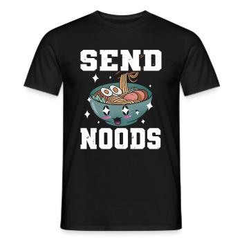 Send Noods Funny Japanese Ramen Noodle - Men's T-Shirt - black - Front - AI Model Male 178 light (178cm)