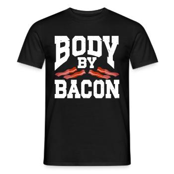 Body By Bacon - Men's T-Shirt - black - Front - AI Model Male 178 light (178cm)