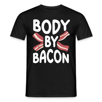 Body By Bacon - Men's T-Shirt - black - Front - AI Model Male 178 light (178cm)